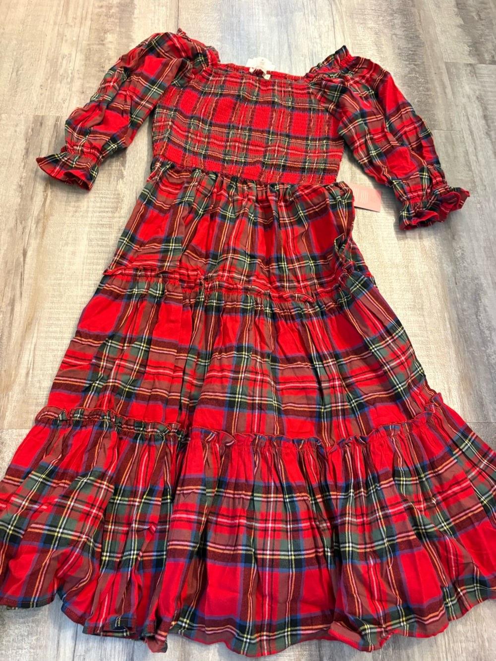 Ivy City Co Madeline Dress in Holiday Plaid Medium